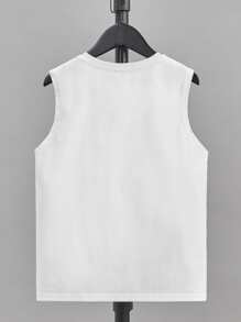 SHEIN Boys Letter Graphic Tank Top - White - View 2