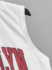 SHEIN Boys Letter Graphic Tank Top - White - View 3