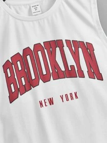 SHEIN Boys Letter Graphic Tank Top - White - View 4