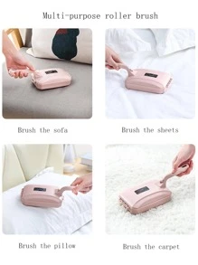 1入組塑膠帶手柄吸塵滾筒隨機色防滑多功能刷適用於沙發床單枕頭地毯 - 彩色 - 查看 4