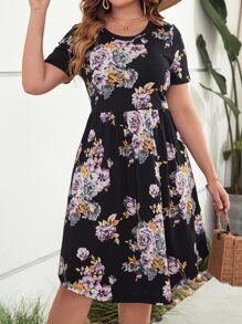 SHEIN LUNE Plus Floral Print Dress - Multicolor - View 6