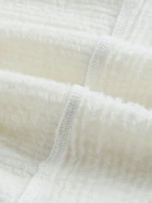 SHEIN MOD Off Shoulder Bell Sleeve Foldover Front Tee - White - View 3