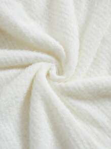 SHEIN MOD Off Shoulder Bell Sleeve Foldover Front Tee - White - View 4