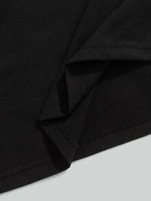 ROMWE MEN Hombres Camiseta algodón con estampado de cráneo - Negro - Ver 3