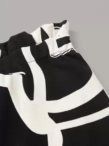 SHEIN Clasi 大碼圖案印花紙袋腰腰帶長褲