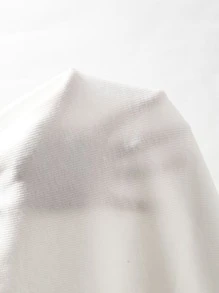 SHEIN VCAY 大碼生菜邊羅紋針織T恤和紐扣腰帶半身裙套裝 - 彩色 - 查看 7