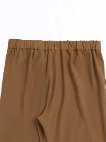 Manfinity Homme Men Slant Pocket Cropped Suit Trousers - Brown - View 6