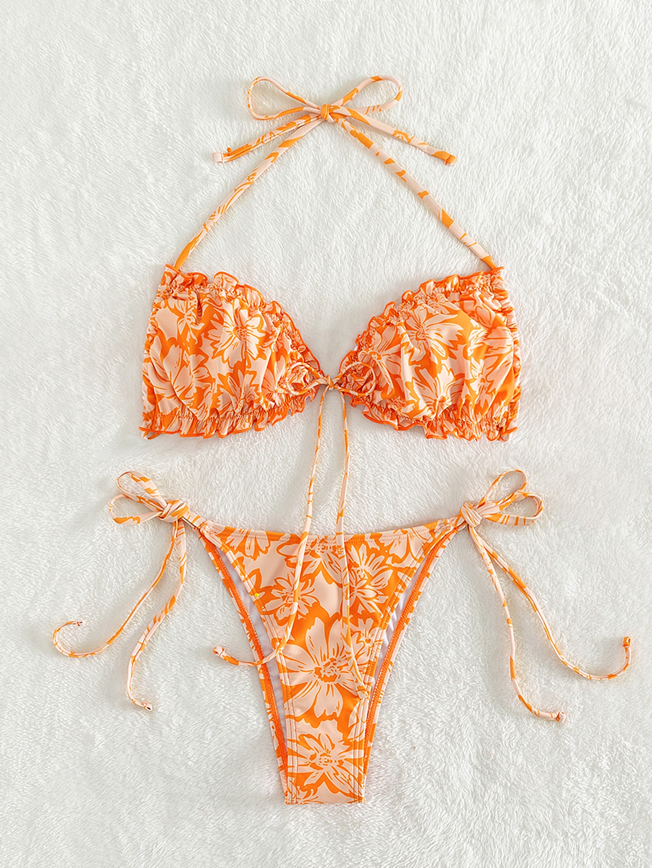 Floral tie-side bikini