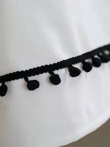 1 pieza Mantel con diseño de pompón - Blanco - Ver 3