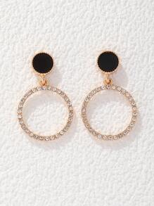 Rhinestone Decor Circle Drop Earrings - Multicolor - View 2