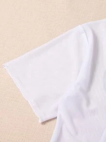 SHEIN Swim Cover up con estampado de dibujos animados - Blanco - Ver 6