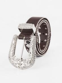 Thắt lưng trang trí rhinestone - Cà phê nâu - Xem 2