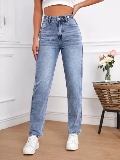SHEIN Tall High Waist Mom Fit Jeans