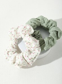 2 chiếc dây buộc tóc hoa nhí, phù hợp cho sử dụng hàng ngày và trang phục đi nghỉ xuân/hè. Dây buộc tóc, phụ kiện tóc làm đẹp tại nhà. - Nhiều màu - Xem 3