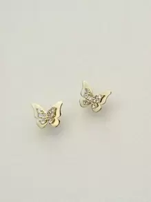Nooxian 蝴蝶装饰耳钉 - 金黃色 - 查看 4