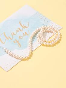 1 串 A 级天然仿珍珠串珠非常适合母亲节珠宝制作土豆天然色白色仿珍珠 DIY 珠子 - 白色 - 查看 2