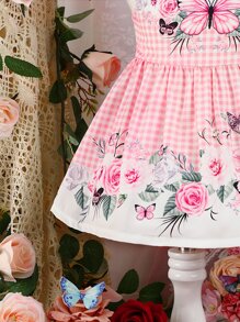 嬰兒花卉和蝴蝶印花洋裝 - 彩色 - 查看 7