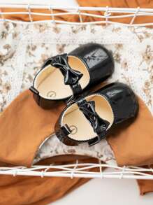 Infant Bow Decor Mary Jane Flats - Black - View 4