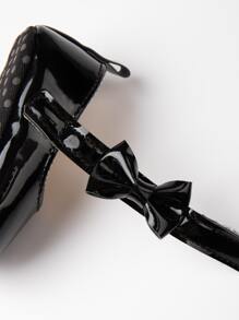 Infant Bow Decor Mary Jane Flats - Black - View 6