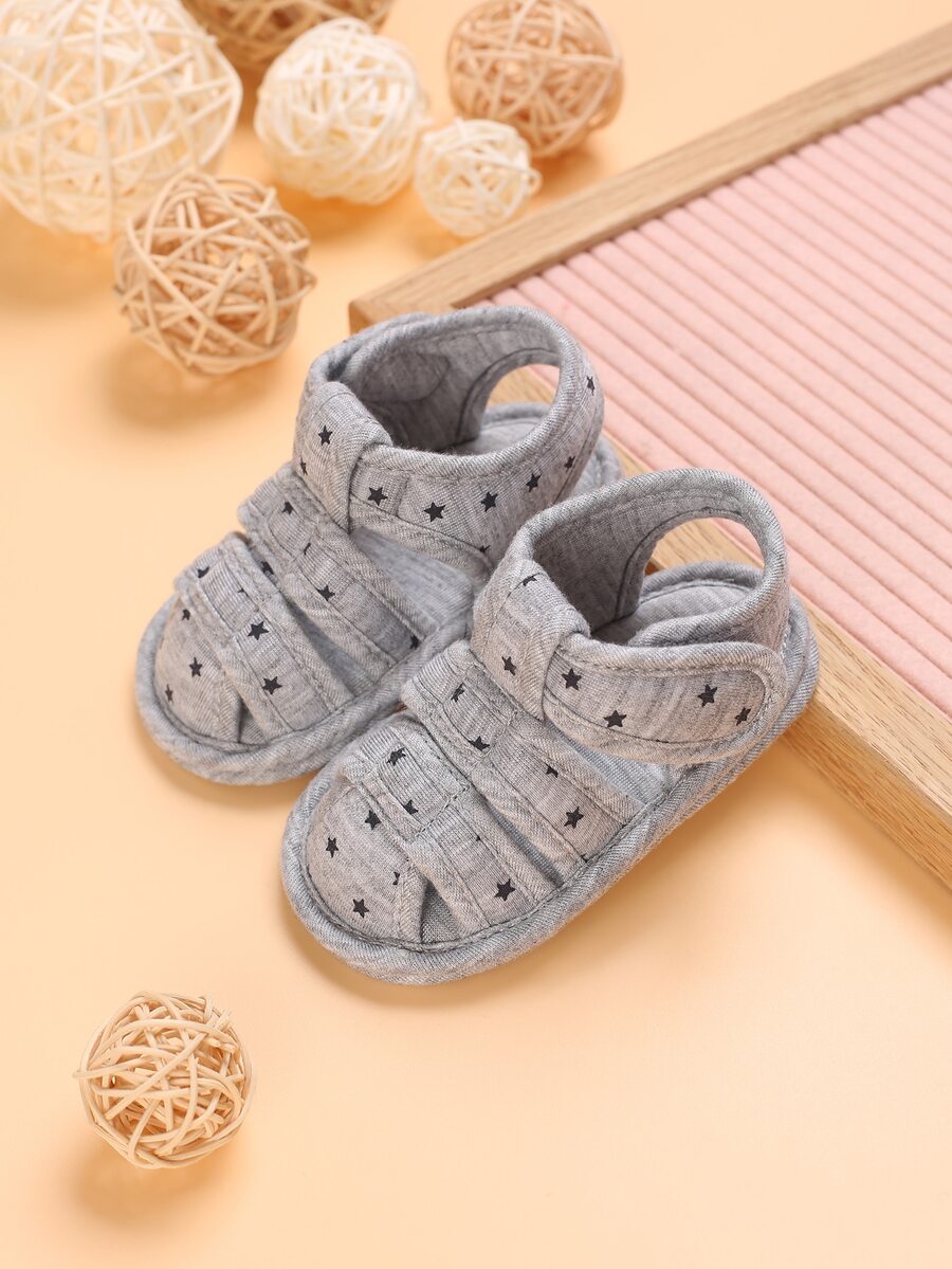 Baby Cut Out Ankle Strap Sandals - Grey - View 1