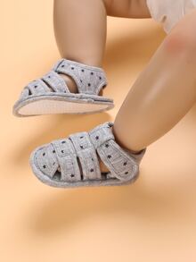 Baby Cut Out Ankle Strap Sandals - Grey - View 5