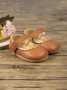 Säuglingsschuhe mit Muschelsaum Mary Jane Ballerinas