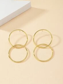 Pendientes de aro minimalista - Amarillo Oro - Ver 3