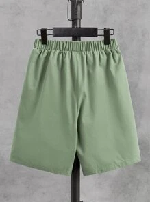 SHEIN 男孩字母和熱帶圖案短褲