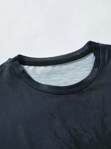 Manfinity LEGND Men Ombre Tee & Contrast Side Seam Joggers - Black and White - View 6