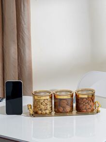 1set Clear Snack Jar & Tray - Multicolor - View 6