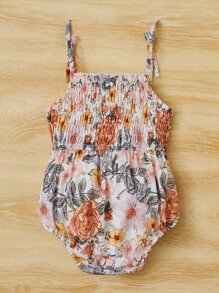 SHEIN 嬰兒印花肩上打結吊帶連體衣 - 彩色 - 查看 2