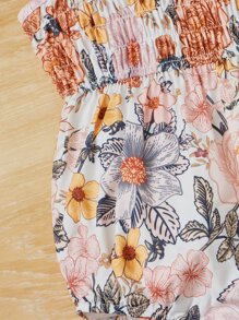 SHEIN 嬰兒印花肩上打結吊帶連體衣 - 彩色 - 查看 4