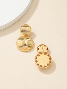 Anting Dekorasi Bulat - Yellow Gold - View 2