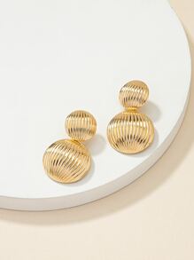 Anting Dekorasi Bulat - Yellow Gold - View 3