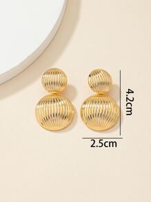 Anting Dekorasi Bulat - Yellow Gold - View 5