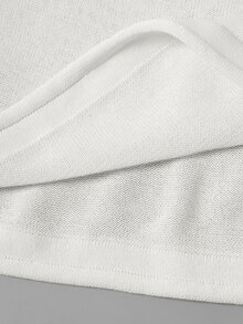 Manfinity Hombres Top de punto unicolor de cuello V de hombros caídos - Blanco - Ver 7