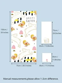 2pcs Easter Cartoon Graphic Towel Set - Multicolor - View 3