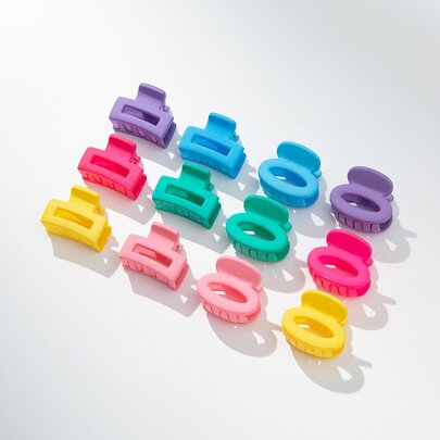12pcs Solid Hair Claw