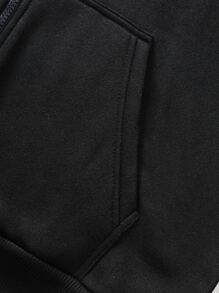 Manfinity Homme Áo nỉ Nam Dây kéo Hoa Giải trí - màu đen - Xem 6