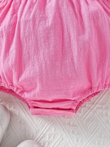 Bebé Body cuello de volante de color combinado con Accesorio Diadema - Rosa - Ver 6