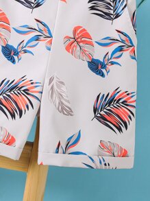 男孩熱帶圖案短褲 - 白色 - 查看 3