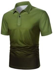 Manfinity Homme 男士漸層POLO衫 - 綠色 - 查看 5