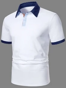 Manfinity Homme Men Contrast Trim Polo Shirt - White - View 4