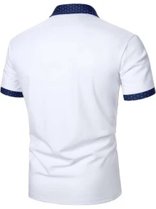 Manfinity Homme Men Contrast Trim Polo Shirt - White - View 2