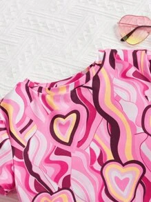 SHEIN Đầm Gái Tim Tất cả trên in Giải trí - Nhiều màu - Xem 4