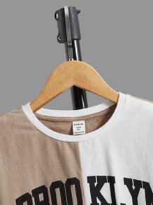 SHEIN Boys Letter Graphic Two Tone Tee & Shorts - Multicolor - View 4