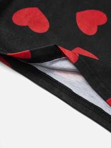 Girls 1pc Heart Print Cami Dress - Black - View 4