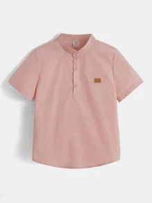 SHEIN 小男童貼布細節POLO衫