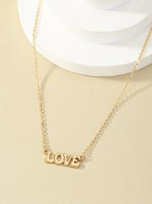 Letter Pendant Necklace - Yellow Gold - View 2