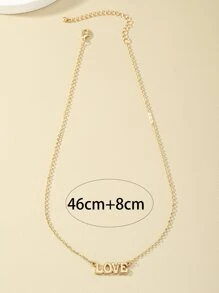 Letter Pendant Necklace - Yellow Gold - View 3
